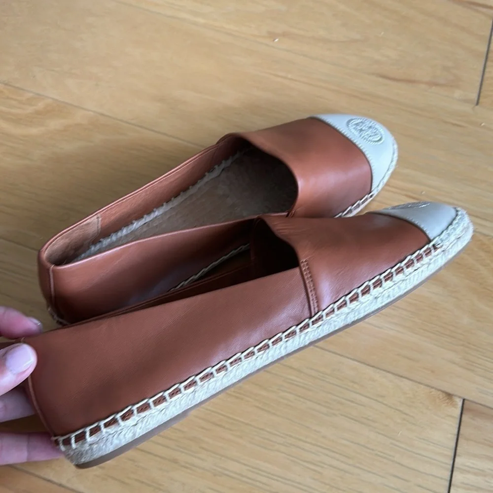 Tory Burch two tone leather espadrilles